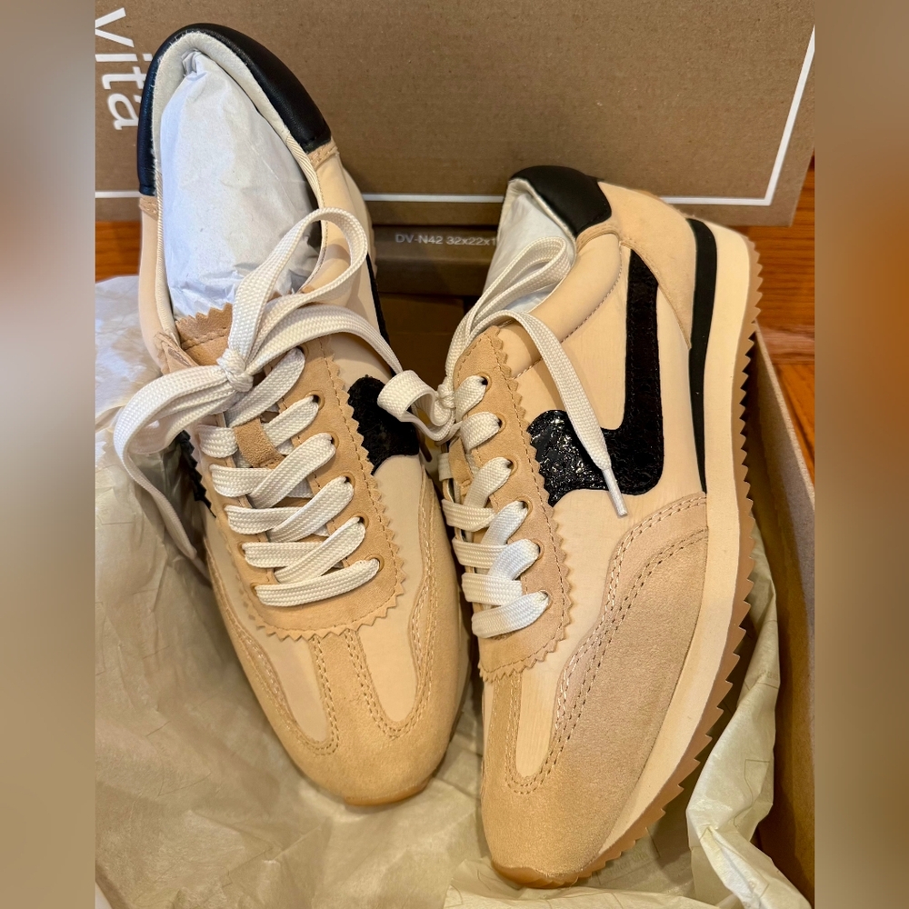 Dolce Vita VitaB.Ntcd. Beige and Black Athletic Shoes. NWOT